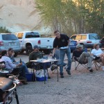 Folks eating at picnic