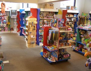 shelves stocked with products to sell.