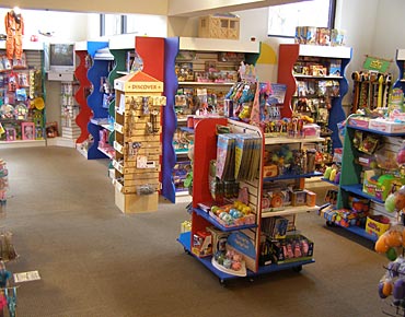 shelves stocked with products to sell.