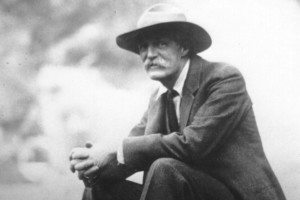 b&white photo man with hat and mustache